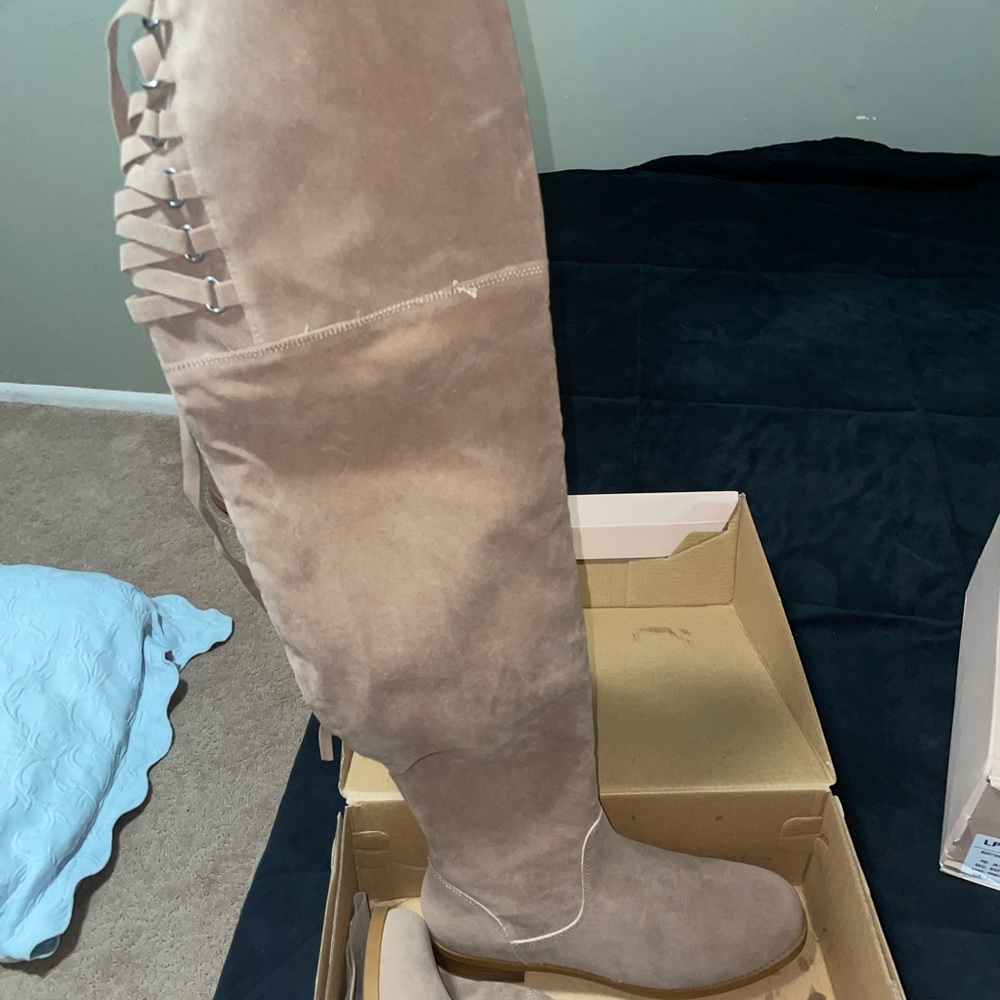 Knee high tan boots